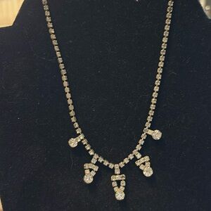 Vintage rhinestone necklace, excellent vintage condition, 15 inches
